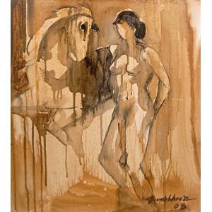 Mashkoor Raza, 12 x 14 Inch, Oil On Board, Abstract Painting, AC-MR-734 Mashkoor Raza, 12 x 14 Inch, Oil On Board, Abstract Painting, AC-MR-734